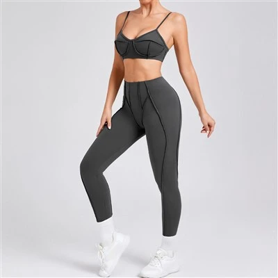 Set Outfit Ioga Fit Fit-set chwaraeon siapio corff newydd gyrraedd